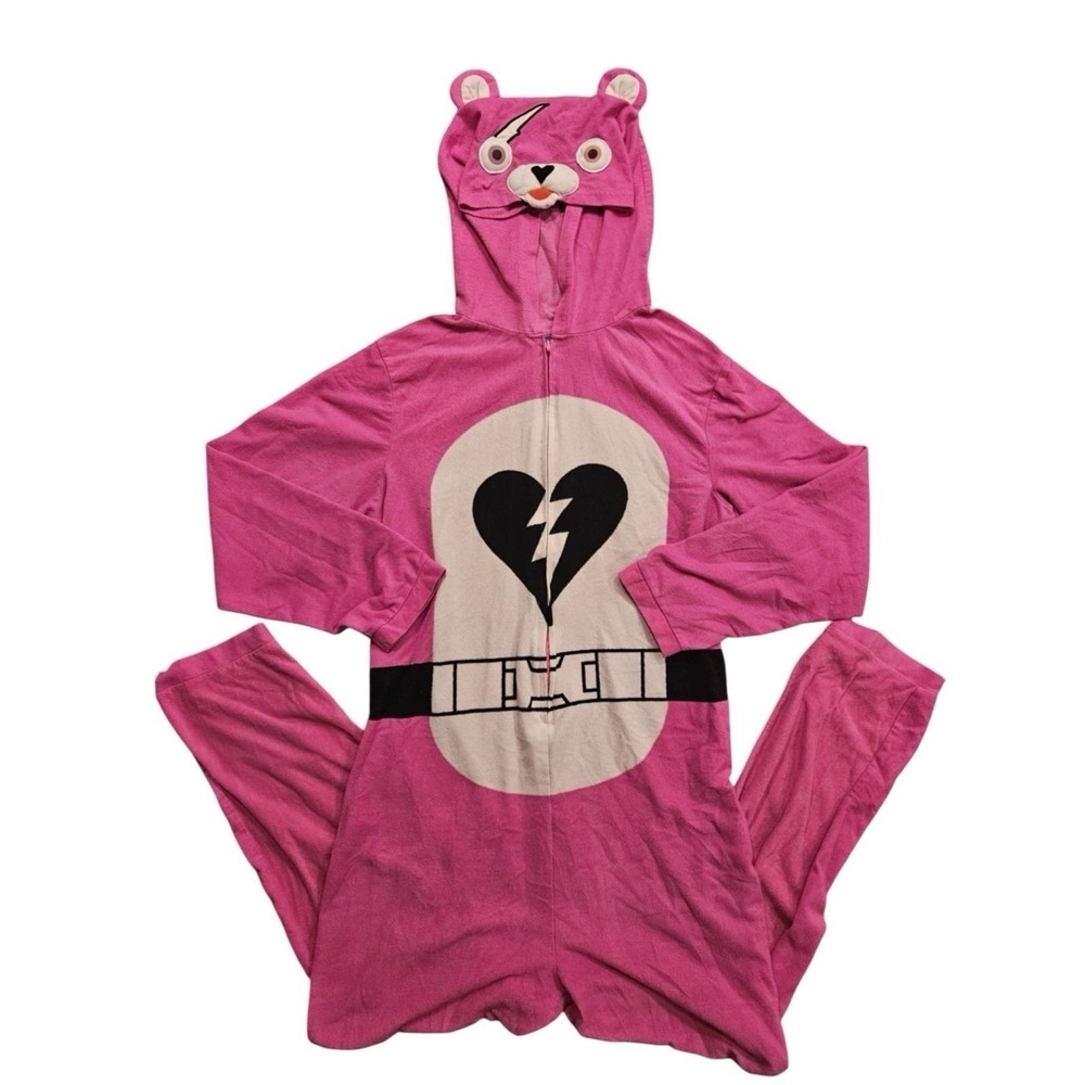 Fortnite Bathrobe‎ Pink Bear Kigurumi Costume Unisex Large Youth